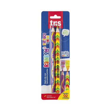 Lápis de Cor C/2 Rainbow Neon+metálico 902788 Tris